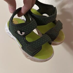 Kids Green Sandals with Fun Design